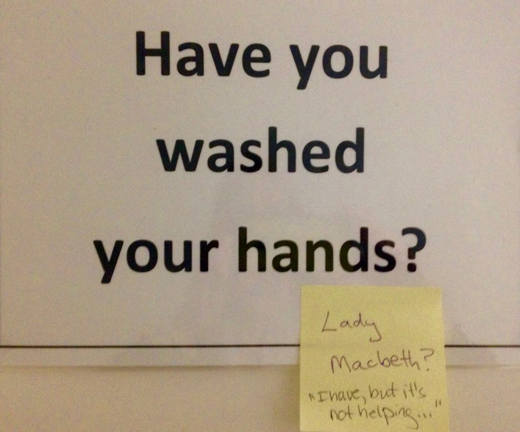 A Post-It note spotted in the conference bathrooms...